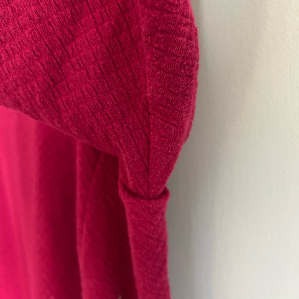PURE JILL Red Quilted Knit Crew Pullover Long Sleeve Top Relaxed Comfort Size XL - Picture 7 of 15